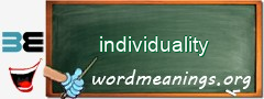 WordMeaning blackboard for individuality